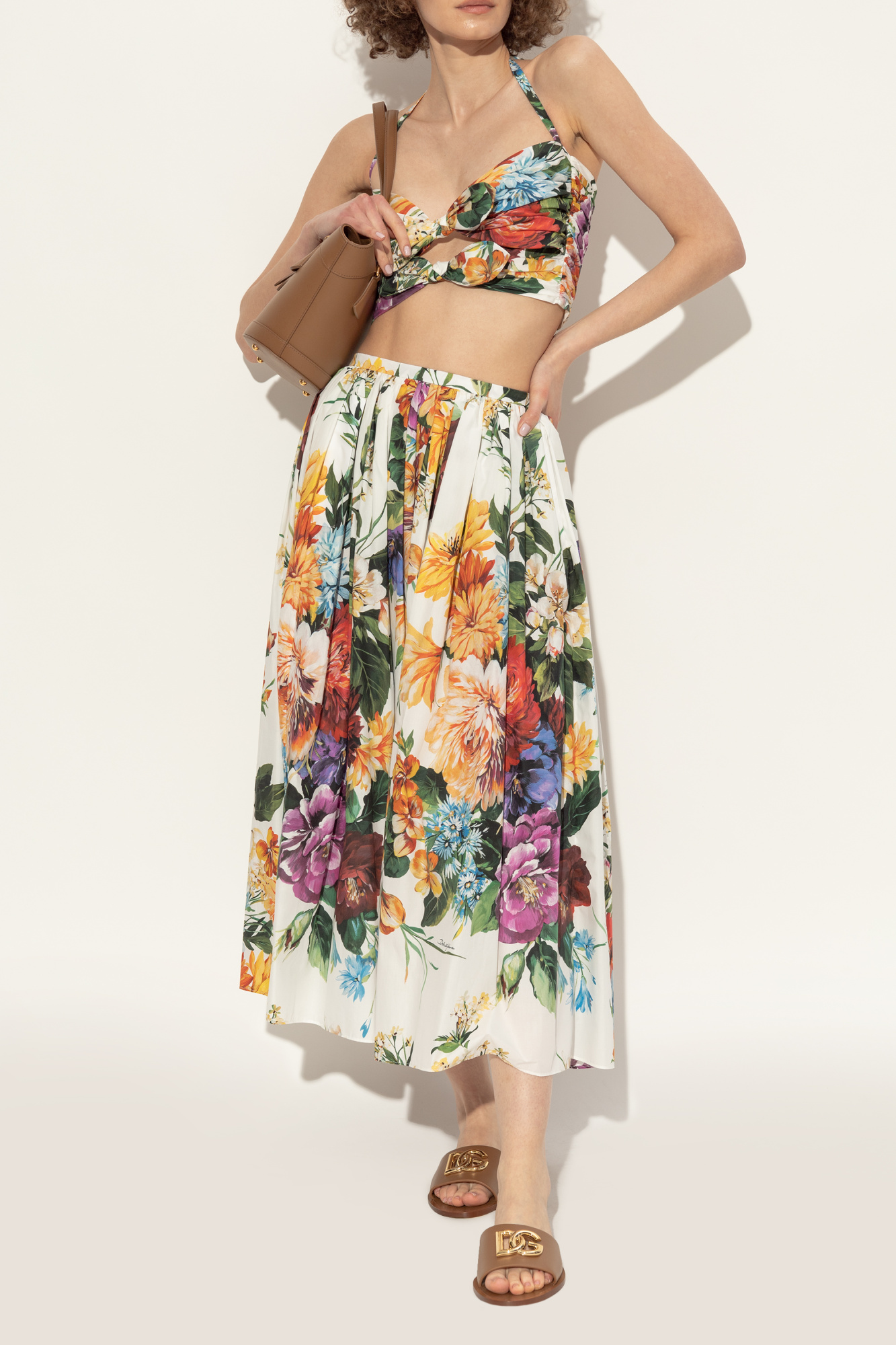 DOLCE&GABBANA レオパード フラワーモチーフ アンクルブーツ NEW DOLCE & GABBANA Multicolor Floral Leather Embellished
